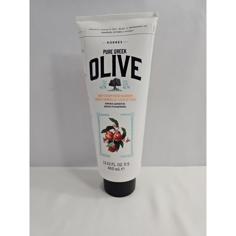 KORRES Pure Greek Olive Body Cream Peach Blossom, 6.76 Fl Oz - New and Sealed